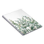 グリーンウォーター色ユーカリ葉 ノートブック (右側)