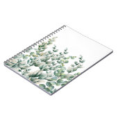 グリーンウォーター色ユーカリ葉 ノートブック (左側)