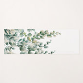 グリーンウォーター色ユーカリ葉 ヨガマット (正面(横))