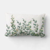 グリーンウォーター色ユーカリ葉 ランバークッション (裏面)