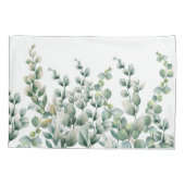 グリーンウォーター色ユーカリ葉 枕カバー (裏面)