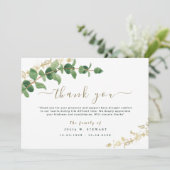 グリーンウォーター色ユーカリ葬儀サンキューノート カード (スタンド正面)