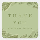 グリーンウォーター色リースありがとう スクエアシール (正面)