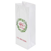 グリーンウォーター色リースで最も幸せな休日 ワインギフトバッグ (裏面アングル)