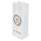 グリーンウォーター色リースで最も幸せな休日 ワインギフトバッグ (正面アングル)
