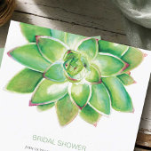 グリーンウォーター色多肉性ブライダルシャワー 招待状
