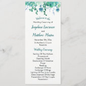 グリーンウォーター色多肉性結婚式 プログラム (正面)