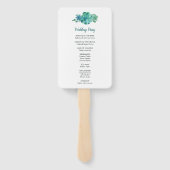 グリーンウォーター色多肉株結婚式 プログラム ハンドファン (裏面)