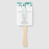 グリーンウォーター色多肉株結婚式 プログラム ハンドファン (正面)