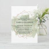 グリーンウォーター色婚約パーティ招待状 招待状 (スタンド正面)