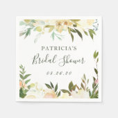 グリーンウォーター色素朴フローラブライダルシャワー スタンダードカクテルナプキン (正面)
