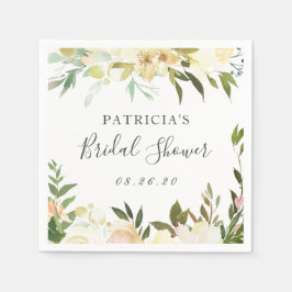 グリーンウォーター色素朴フローラブライダルシャワー スタンダードカクテルナプキン