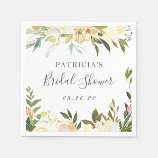 グリーンウォーター色素朴フローラブライダルシャワー スタンダードカクテルナプキン