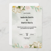 グリーンウォーター色結婚式招待状ポートレート 招待状 (正面/裏面)