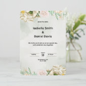 グリーンウォーター色結婚式招待状ポートレート 招待状 (スタンド正面)