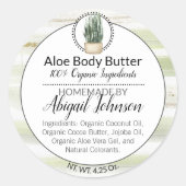 グリーンウォーター色自家製スクラブ/体バターラベル ラウンドシール (正面)
