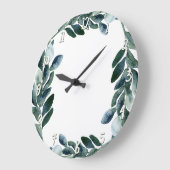 グリーンウォーター色葉緑植物学素朴 ラージ壁時計 (傾斜)
