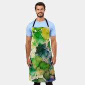 グリーンウォーター色融合 エプロン (着用した状態)