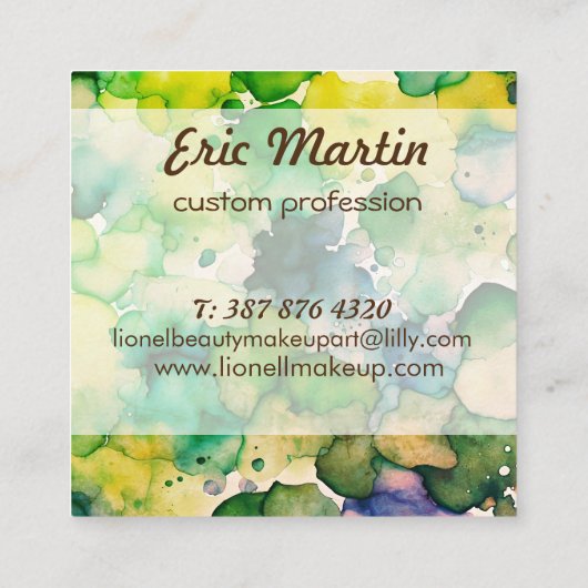 グリーンウォーター色融合 スクエア名刺 (裏面)