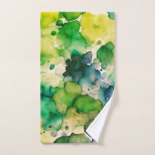 グリーンウォーター色融合 バスタオルセット (ハンドタオル)