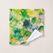 グリーンウォーター色融合 バスタオルセット (ウォッシュタオル)