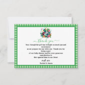 グリーンウォーター色1ラッキーダックボーイ1st誕生日 サンキューカード (正面)