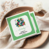 グリーンウォーター色1ラッキーダックボーイ1st誕生日 スタンダードカクテルナプキン