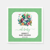 グリーンウォーター色1ラッキーダックボーイ1st誕生日 スタンダードカクテルナプキン (正面)