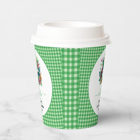 グリーンウォーター色1ラッキーダックボーイ1st誕生日 紙コップ (右)