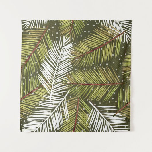 グリーンウォーター葉カラーイラストレーション：シームレスな タペストリー (正面)