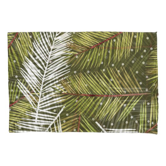 グリーンウォーター葉カラーイラストレーション:シームレスな 枕カバー (正面)