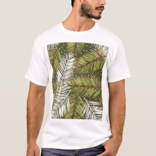 グリーンウォーター葉カラーイラストレーション:シームレスな Tシャツ