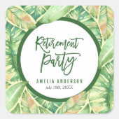 グリーンウォーター葉カラーパーティー スクエアシール (正面)