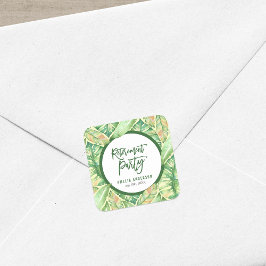 グリーンウォーター葉カラーパーティー スクエアシール