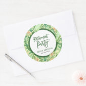 グリーンウォーター葉カラーパーティー ラウンドシール (封筒)