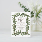 グリーンウォーター葉カラー金ゴールドスイート16 招待状 (スタンド正面)