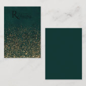 グリーンウォーター金ゴールドグリッターイヤリングディスプレイ 名刺 (正面/裏面)