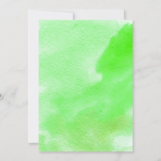 グリーンウォーター離れカラーと結婚婚約パーティ 招待状 (裏面)