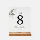 グリーンウォーター離れカラー結婚のテーブル座席表 アクリルサイン (正面)