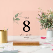 グリーンウォーター離れカラー結婚のテーブル座席表 アクリルサイン (ウェディング)