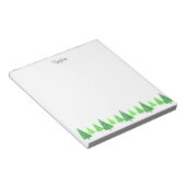 グリーンウォーター3色の水玉模様木 ノートパッド (アングル)