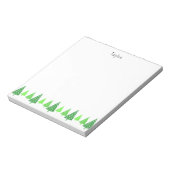 グリーンウォーター3色の水玉模様木 ノートパッド (回転)