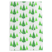 グリーンウォーター3色の水玉模様木 ミディアムペーパーバッグ (裏面)