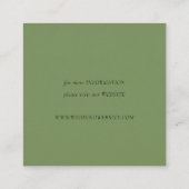 グリーンウォーター・カラー砂漠サボテンの結婚ウェブサイト スクエア名刺 (裏面)