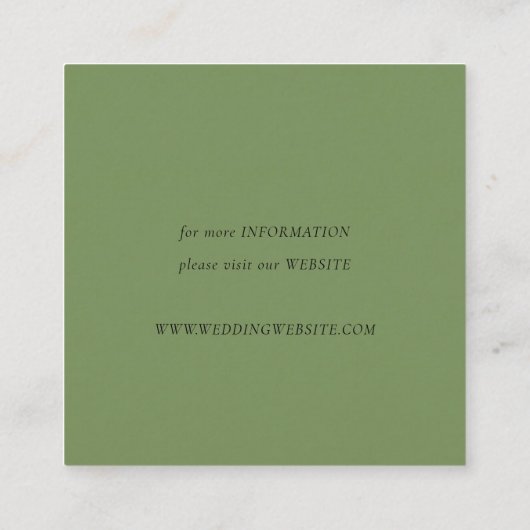 グリーンウォーター・カラー砂漠サボテンの結婚ウェブサイト スクエア名刺 (裏面)