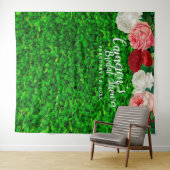 グリーンウォールガーデン フローラル ブライダルシャワー 背景 タペストリー (インサイチュ(横))