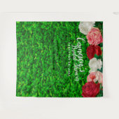 グリーンウォールガーデン フローラル ブライダルシャワー 背景 タペストリー (正面(横))