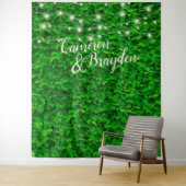 グリーンウォール きらきらライト ウェディングパーティー 背景 タペストリー (インサイチュ)