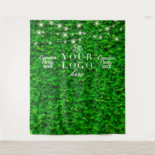 グリーンウォール きらきらライト パーティー 背景 タペストリー (正面)
