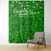 グリーンウォール きらきらライト ブライダルシャワーの背景 タペストリー (インサイチュ)